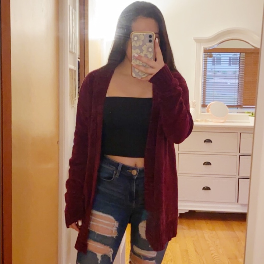 Maroon Cardigan